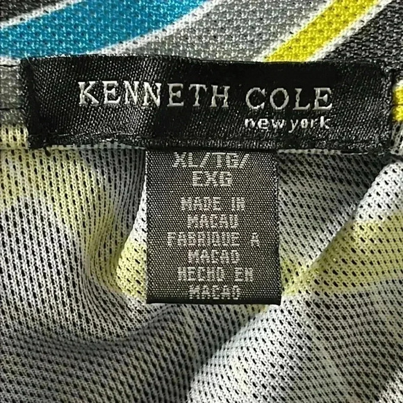 Kenneth Cole Abstract Art Deco Button Mesh Front Top Size XL - Picture 6 of 8